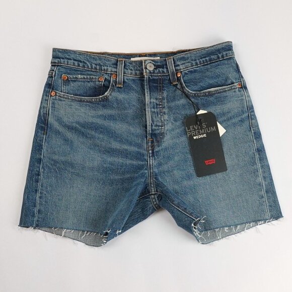Levi's Wedgie Mid Length Cutoff Shorts - Size 30 - NWT - Picture 1 of 8